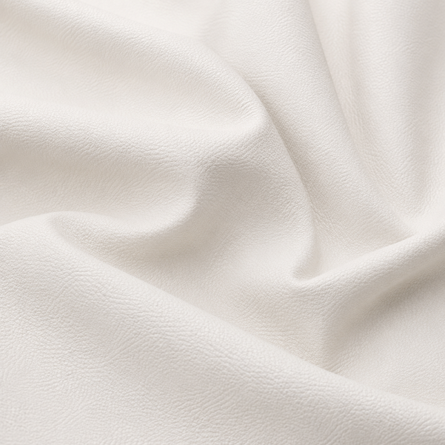 KOREAN LEATHER- Leatherette Faux Leather Upholstery Fabric- Pearl White