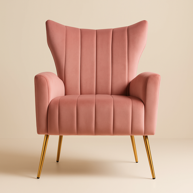 Miyana Modern Velvet Accent Chair for Living Room, Bedroom or Office with Stylish Metal Legs - Uber Decor