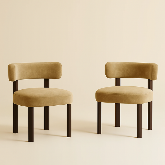 ModForma Contemporary Dining Chair Set of 2 Mid Century Modern Solid Wood Legs Custom Made Design Ideal for Dining Room Kitchen Dining Area - Uber Decor