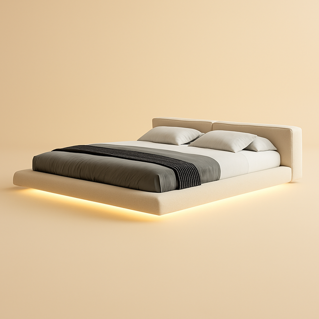 Driftline Floating LED Platform Bed – Modern Bedroom Innovation - Uber Decor