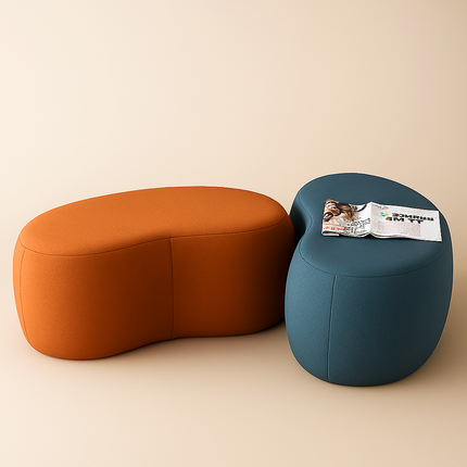 StyleCurve Blob Ottoman - Curved Seat Pouffe for Living Room - Uber Decor