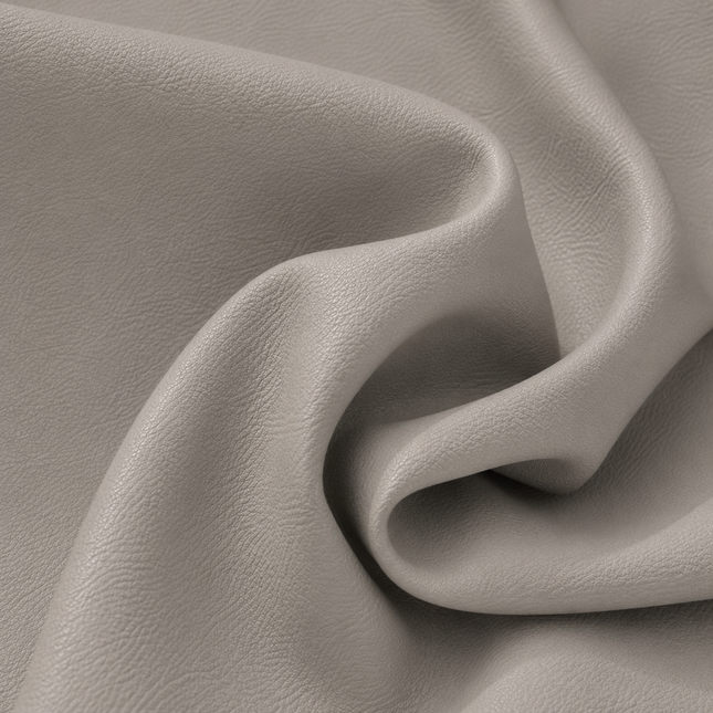 KOREAN LEATHER- Leatherette Faux Leather Upholstery Fabric- Light Greige