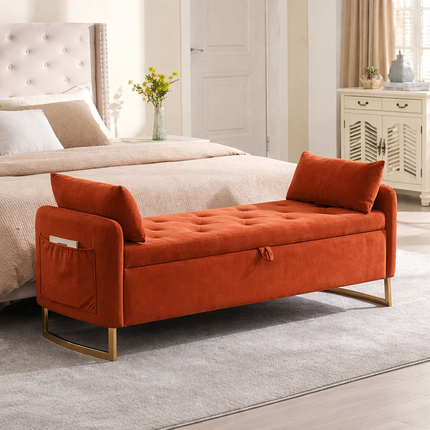 Norelle Contemporary Luxe Flip Top Storage Bench – Modern American-Inspired King Bed Companion for Bedroom & Lounge