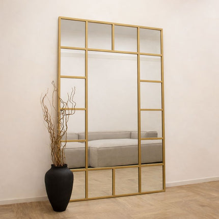PaneGleam- Window Pane Metal Framed Mirror for Living Room Foyer, Hallway, Bedroom or Hotel