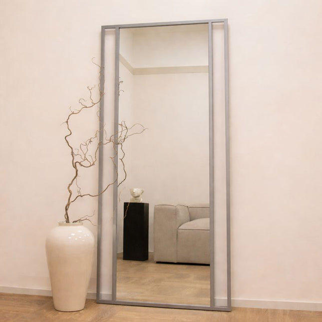PrismaPane- Large Sized Rectangle Metal Framed Mirror for Living Room or Bedroom