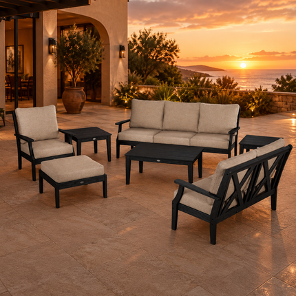 Terranook Classic Outdoor Sofa, Chair & Table Set for Lawn, Courtyard & Veranda | Uber Decor