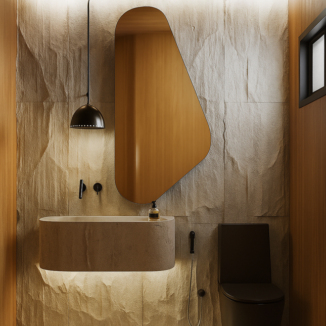 ClaraForm Asymmetrical Frameless Bathroom Mirror - Uber Decor