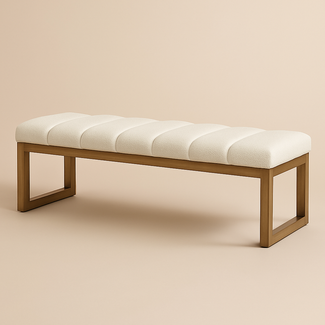 Artisan Weave Upholstered Bench Scandinavian Modern Living Dining Entryway Furniture