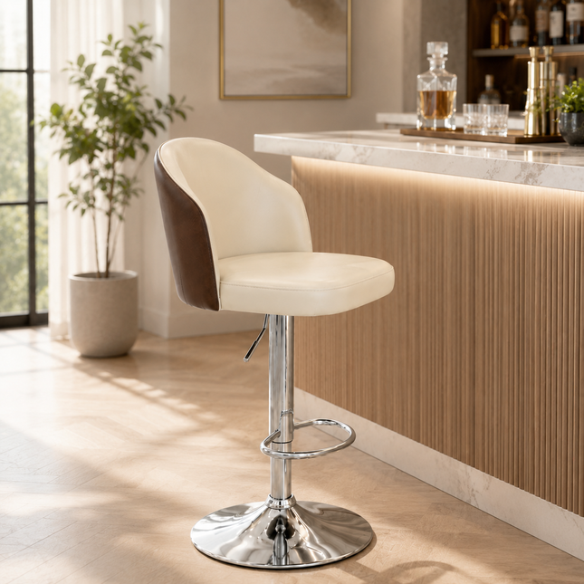 Nori Modern Bar Stool with Hydraulic Lift for Kitchen Island Home Bar Breakfast Counter Contemporary Counter Seating
