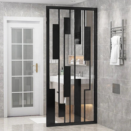 OBLIX Stainless Steel Graphic Room Divider With Sculptural Panel Design For Living Room Bedroom And Transitional Interior Spaces