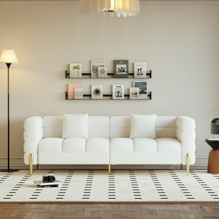 Tampa 3 Seater Luxury Modern Japandi Sofa for Living Room with Gold Legs Customisable Designer Sofa