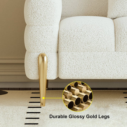 Tampa 3 Seater Luxury Modern Japandi Sofa for Living Room with Gold Legs Customisable Designer Sofa