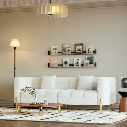 Tampa 3 Seater Luxury Modern Japandi Sofa for Living Room with Gold Legs Customisable Designer Sofa