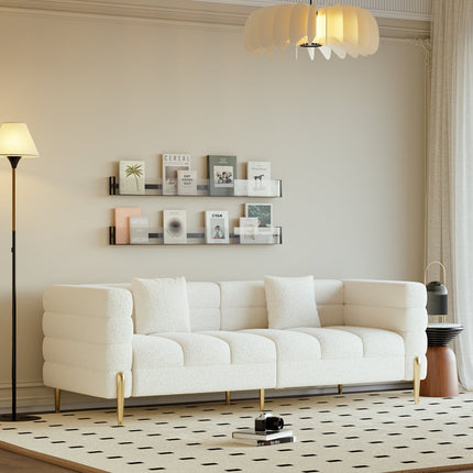 Tampa 3 Seater Luxury Modern Japandi Sofa for Living Room with Gold Legs Customisable Designer Sofa