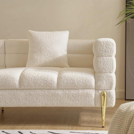 Tampa 3 Seater Luxury Modern Japandi Sofa for Living Room with Gold Legs Customisable Designer Sofa