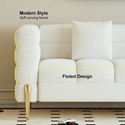 Tampa 3 Seater Luxury Modern Japandi Sofa for Living Room with Gold Legs Customisable Designer Sofa