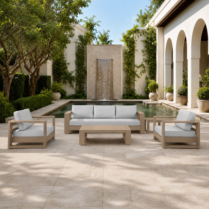 Patiora Sofa & Armchair Set Minimal Outdoor Seating for Terraces, Courtyards & Rooftop Patios