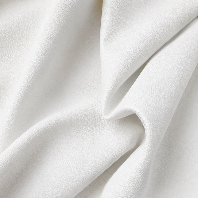 KLASSY- Leatherette Faux Leather Upholstery Fabric- Arctic White