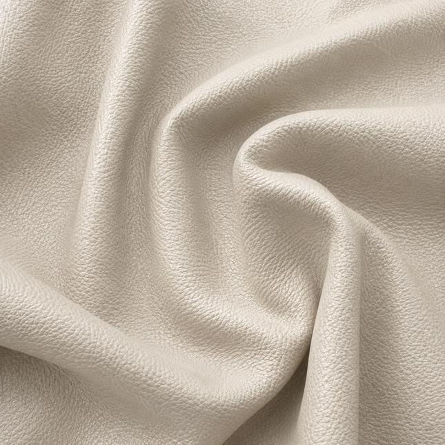 KLASSY- Leatherette Faux Leather Upholstery Fabric- Ivory Sand