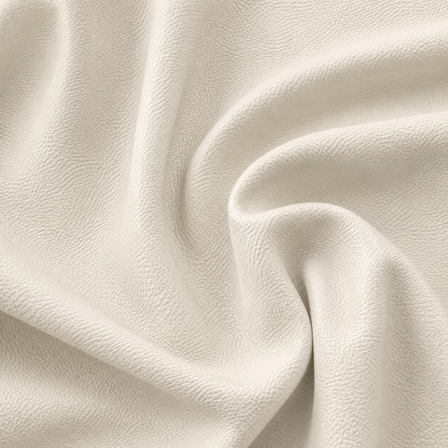 KLASSY- Leatherette Faux Leather Upholstery Fabric- Cream White