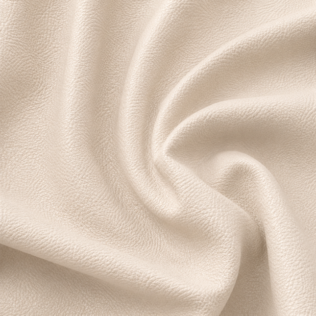 KLASSY- Leatherette Faux Leather Upholstery Fabric- Cream Beige