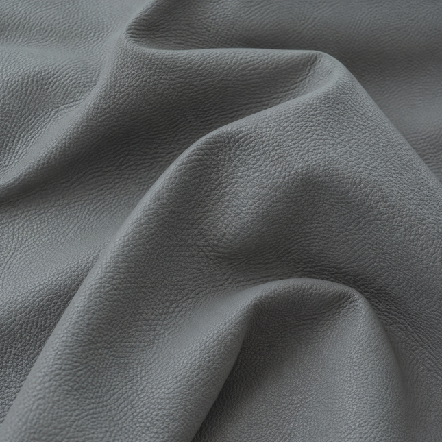 KLASSY- Leatherette Faux Leather Upholstery Fabric- Storm Gray