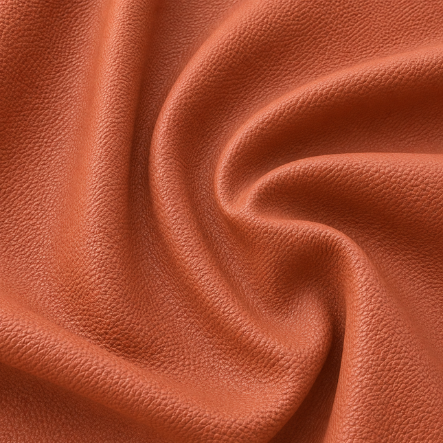KLASSY- Leatherette Faux Leather Upholstery Fabric- Terracotta