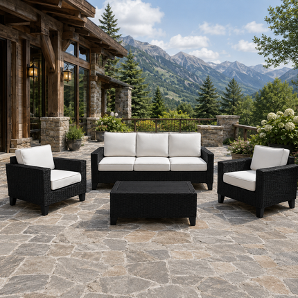 Sunavera Coastal Outdoor Sofa Set – Sofa, Chair & Center Table for Garden Terrace & Poolside | Uber Decor