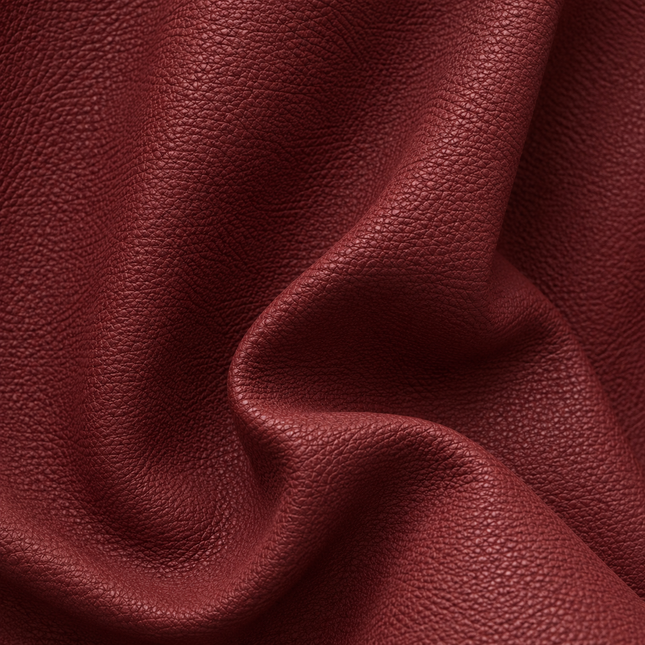 KLASSY- Leatherette Faux Leather Upholstery Fabric- Deep Burgundy