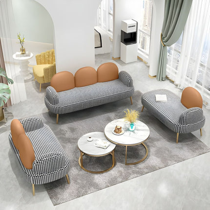Rotterdam Modern Sofa Contemporary Houndstooth & Soft Backrest Couch for Living Room
