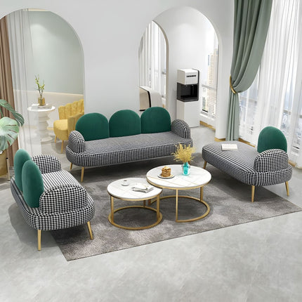 Rotterdam Modern Sofa Contemporary Houndstooth & Soft Backrest Couch for Living Room