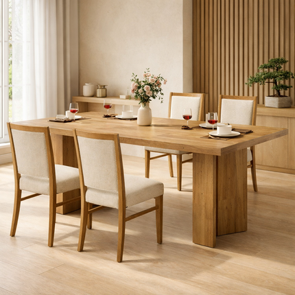 The Hearthside Custom Made Dining Table Mid Century Modern Inspired Design Bespoke Handcrafted Elegance Ideal for Modern and Classic Dining Rooms