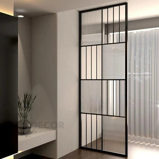 NOIRIS Stainless Steel Glass Room Divider Floor To Ceiling Partition For Bedroom Living Room And Passage