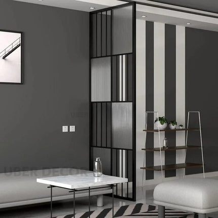 NOIRIS Stainless Steel Glass Room Divider Floor To Ceiling Partition For Bedroom Living Room And Passage