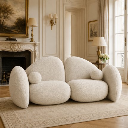Rumi Modern Wabi Sabi Pebble Sofa, Luxury Sculptural Sofa for Living Room, Lounge Area, Bedroom, Waiting Space