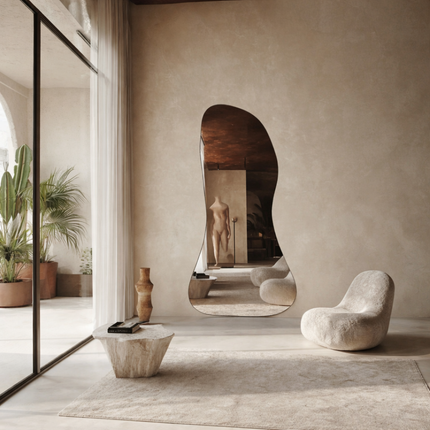 Miraan Frameless Full Length Irregular Wall Mirror - Uber Decor