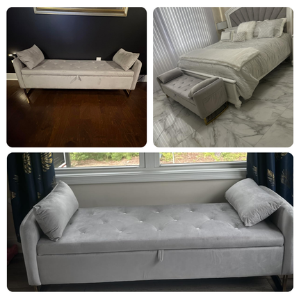 Norelle Contemporary Luxe Flip Top Storage Bench – Modern American-Inspired King Bed Companion for Bedroom & Lounge