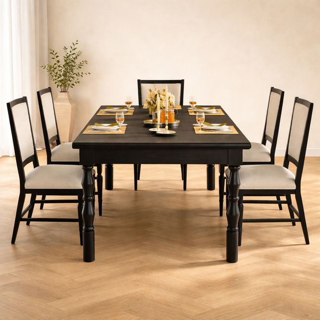 Kingsford Charm Classic Wooden Dining Table – Elegant Traditional Dining Room Centerpiece