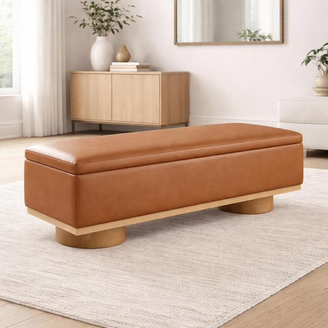 Madurai Charm Contemporary Solid Wood Storage Bench Modern Minimal Customisable Seating for Bedroom Living Entryway and Lounge
