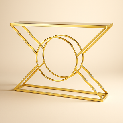 Eclipse Axis Console – Sculptural Mid‑Century Modern Entryway Table - Uber Decor