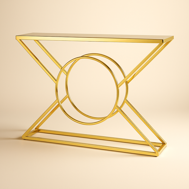 Eclipse Axis Console – Sculptural Mid‑Century Modern Entryway Table - Uber Decor