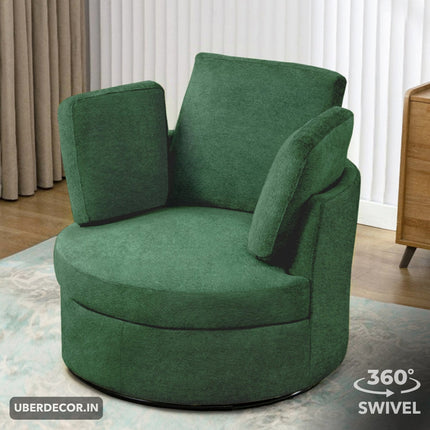Sorelle- Round Base 360 Revolving Swivel Chair with Hidden Storage- Ideal for Kids, Living Room or Bedroom - Uber Decor