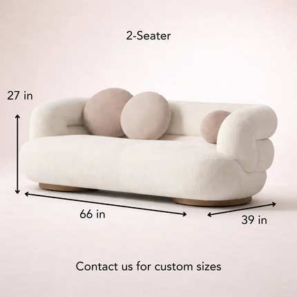 SereneCurve Luxury Bouclé Sofa – Contemporary 3-Seater Boucle Couch for Modern Living Rooms