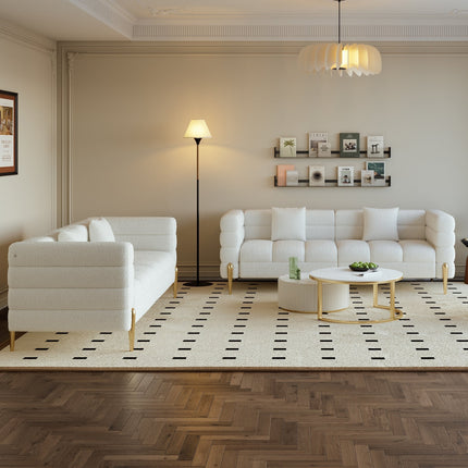 Tampa 3 Seater Luxury Modern Japandi Sofa for Living Room with Gold Legs Customisable Designer Sofa