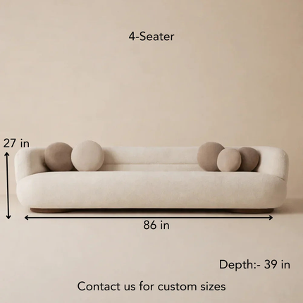 SereneCurve Luxury Bouclé Sofa – Contemporary 3-Seater Boucle Couch for Modern Living Rooms