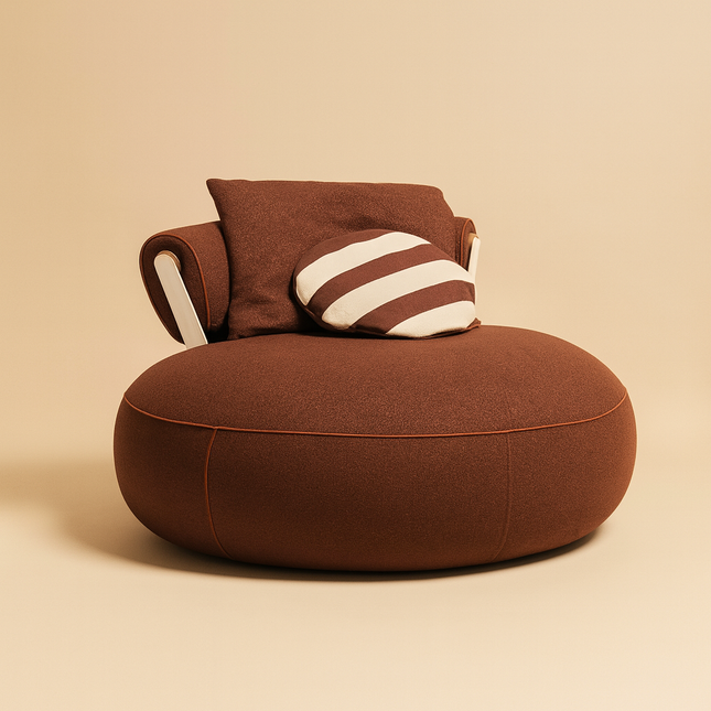 Choco Swirl Lounge Chair Playful Postmodern Accent Statement Seating for Modern Living Room and Bedroom Interiors - Uber Decor