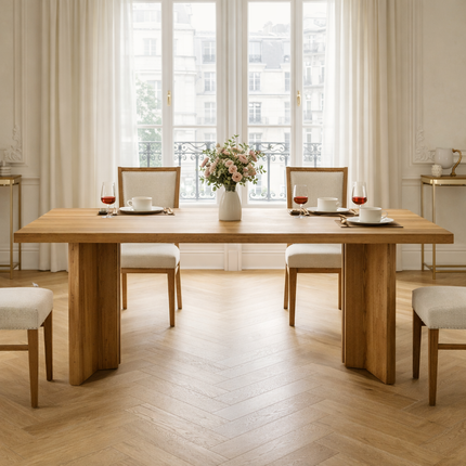 The Hearthside Custom Made Dining Table Mid Century Modern Inspired Design Bespoke Handcrafted Elegance Ideal for Modern and Classic Dining Rooms