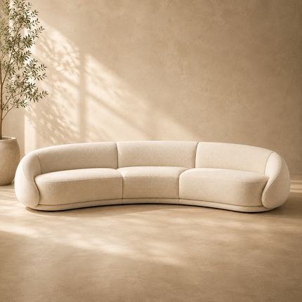 Rabat Curved Sectional Sofa Modern Japandi Luxury Sofa Customizable Made-to-Order Living Room Couch