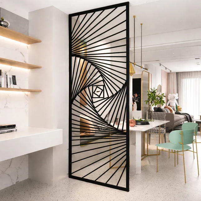 SPIRA Stainless Steel Artistic Room Divider With Spiral Line Design For Living Room Dining Area And Statement Interior Spaces