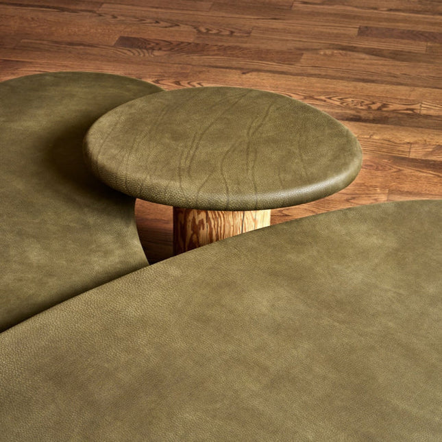Kama Multi Tier Mid Century Modern Japandi Coffee Table with Organic Freeform Top Natural Wood Cylindrical Legs Matte Finish - Uber Decor